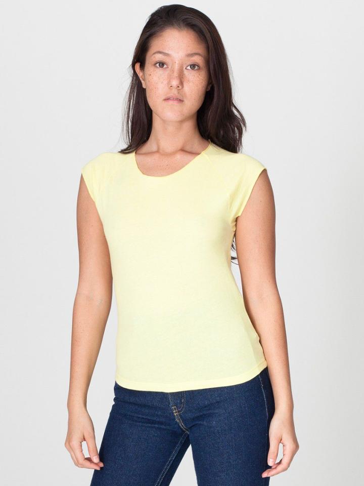 American Apparel Sheer Jersey Cap Sleeve Raglan