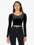 American Apparel Stretch Velvet Long Sleeve Crop Top
