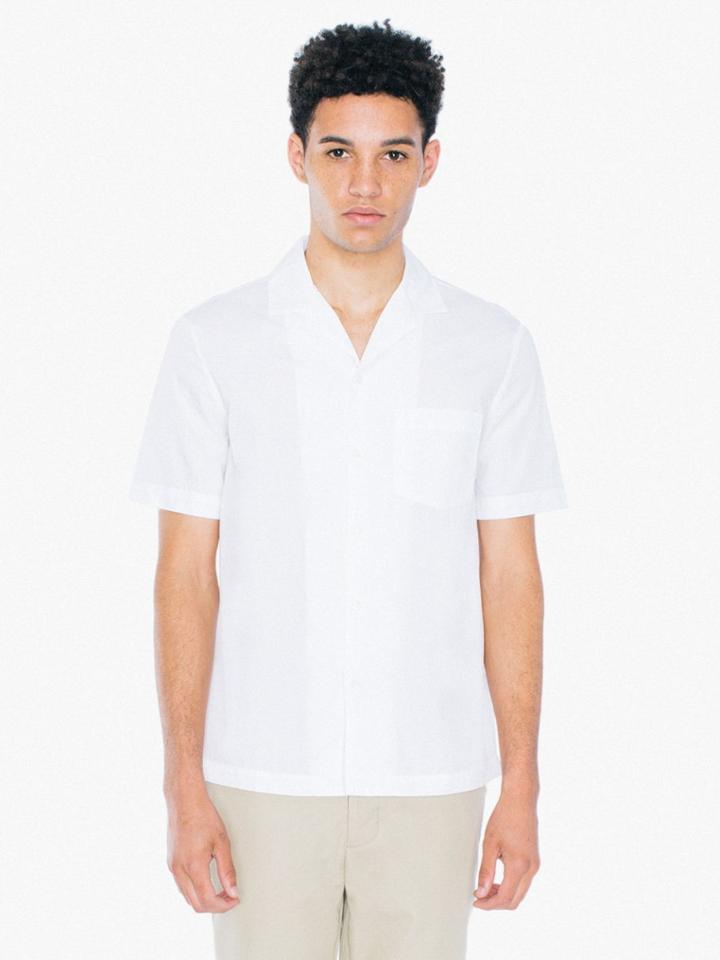 American Apparel Poplin Camp Collar Shirt