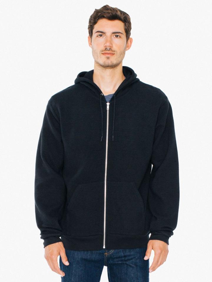 American Apparel Ottoman Rib Zip Hoodie
