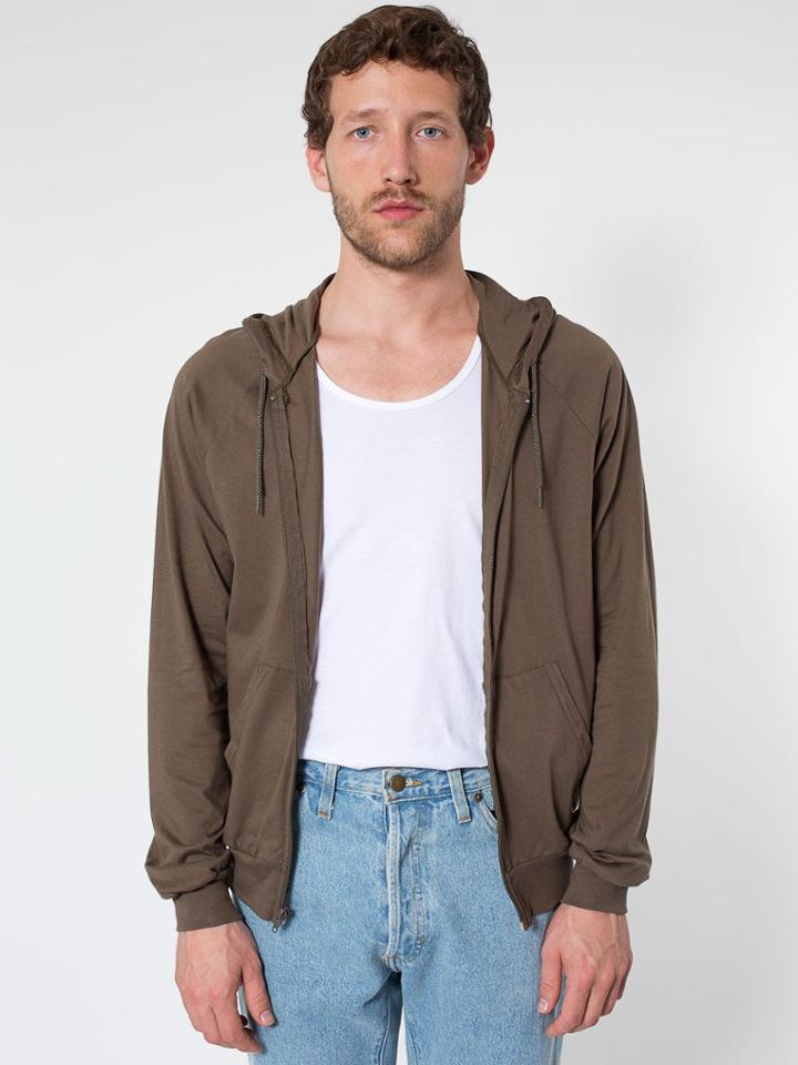 American Apparel Fine Jersey Zip Hoodie