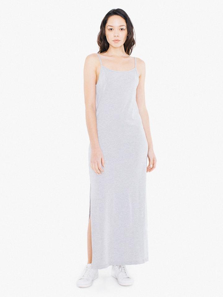 American Apparel Fine Jersey Tank Slit Maxi Dress