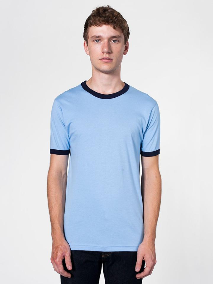 American Apparel Fine Jersey Short Sleeve Ringer T-shirt