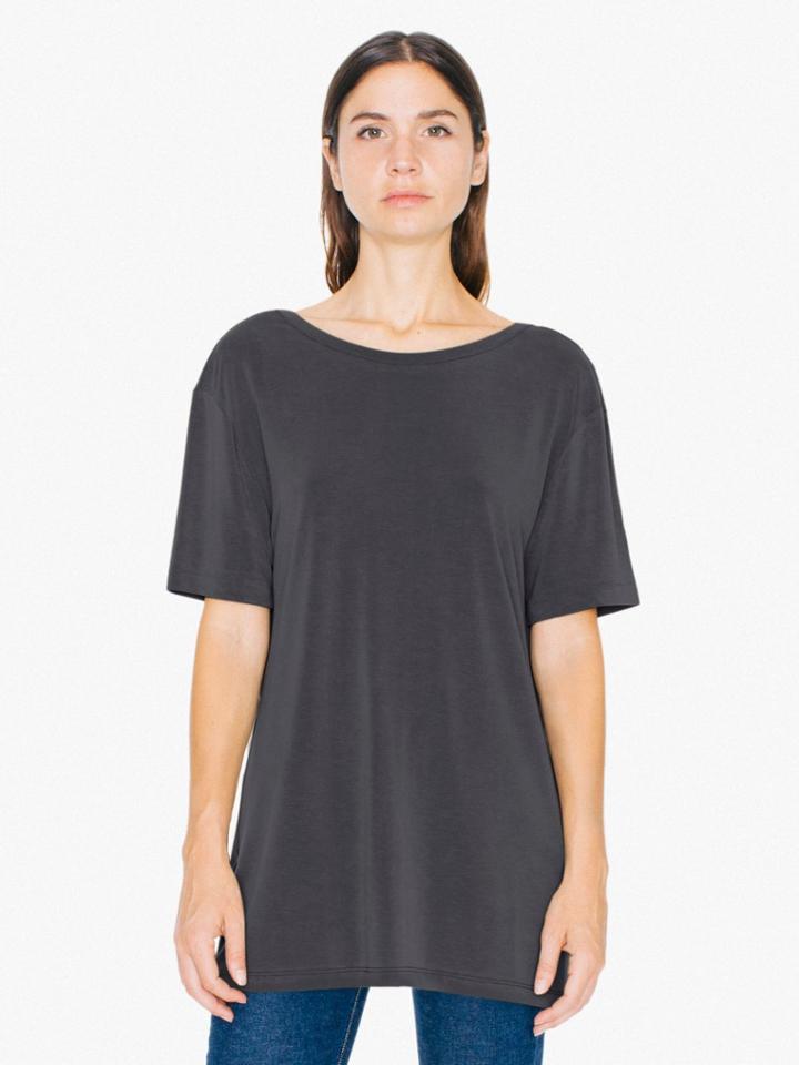 American Apparel Brushed Jersey Open Back Tunic Top