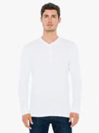 American Apparel Waffle Thermal Henley Long Sleeve T-shirt