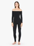 American Apparel Cotton Spandex Off-shoulder Long Sleeve Catsuit