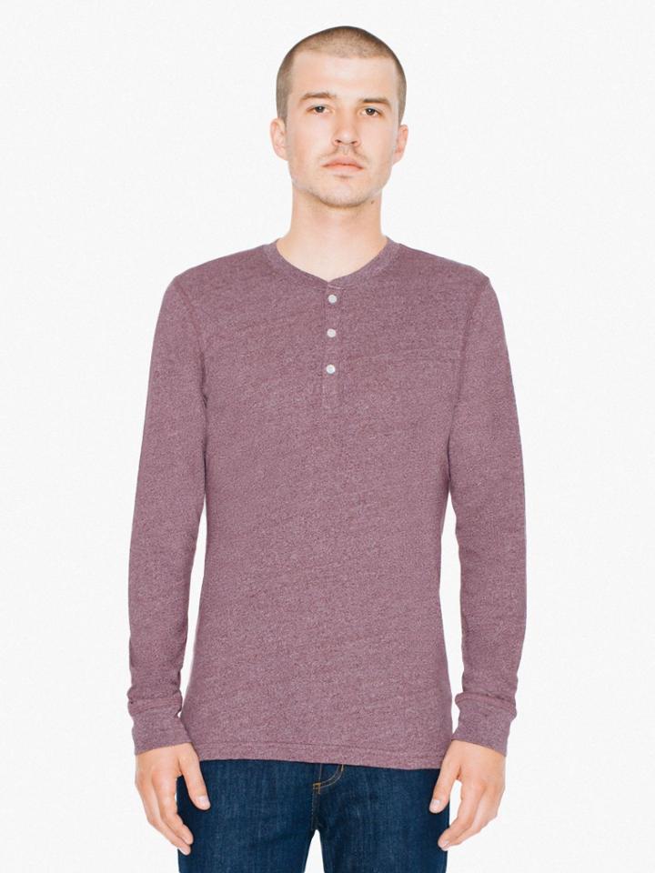 American Apparel Mock Twist Henley Long Sleeve T-shirt