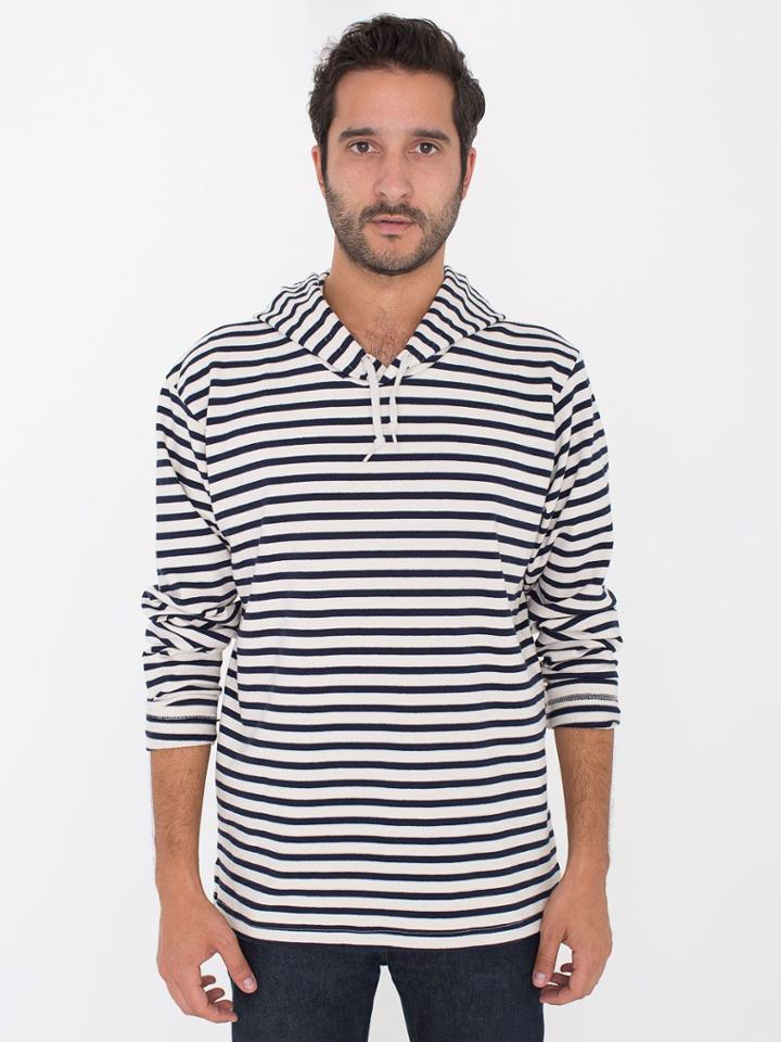American Apparel Breton Stripe Pullover Hoodie