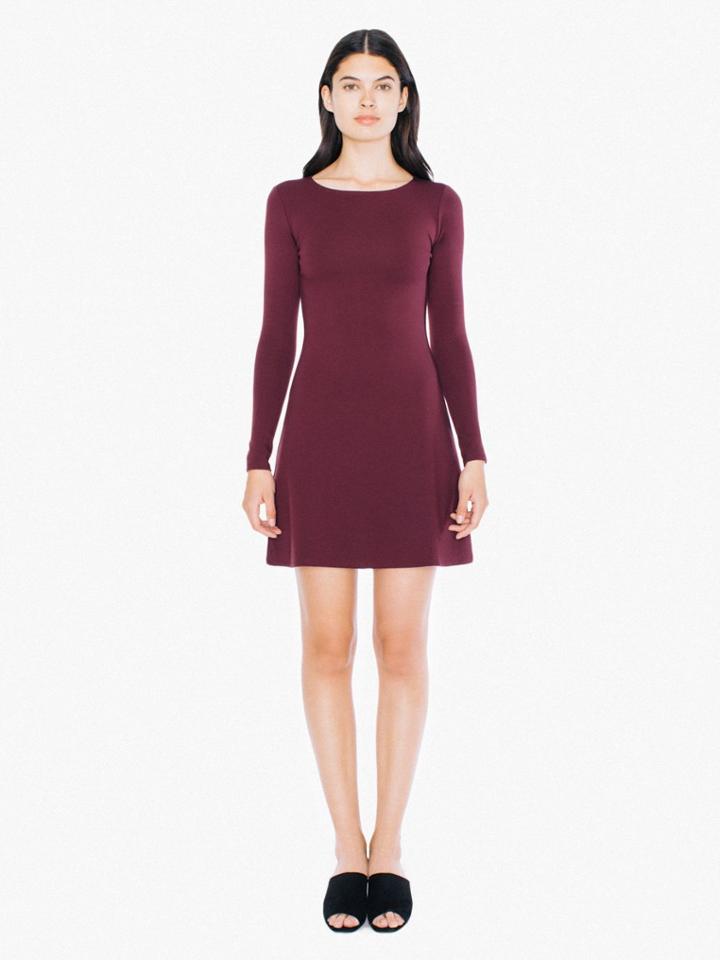 American Apparel Ponte Long Sleeve A-line Mini Dress