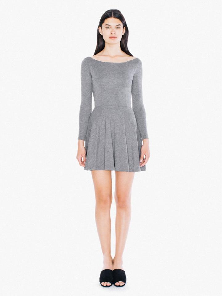 American Apparel Ponte Long Sleeve Skater Dress
