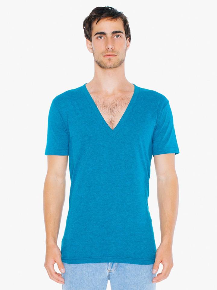 American Apparel Tri-blend Deep V-neck T-shirt