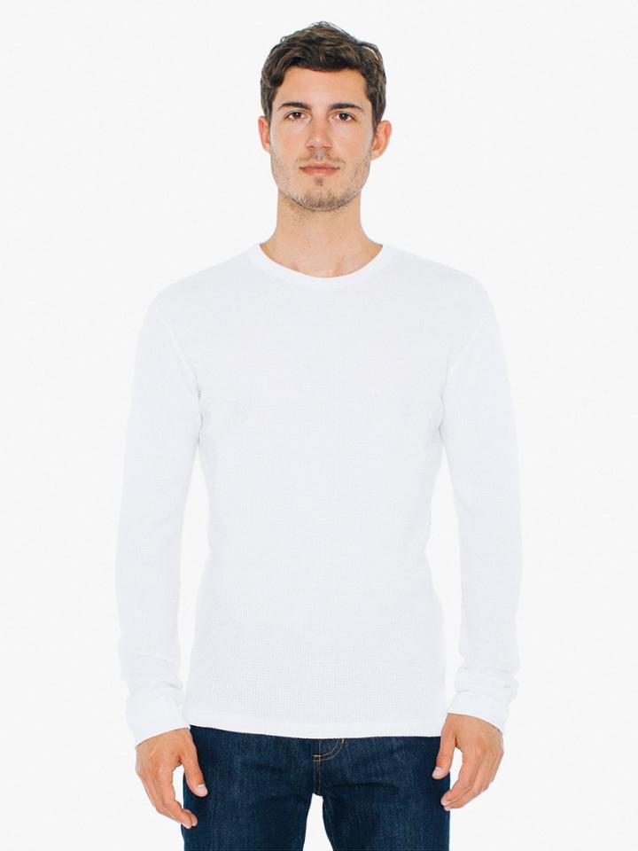 American Apparel Waffle Thermal Crewneck Long Sleeve T-shirt
