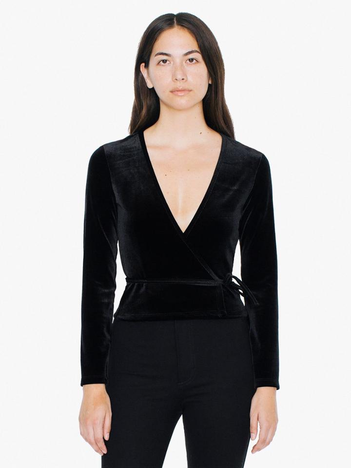 American Apparel Velvet Wrap Top