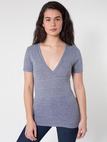 American Apparel Unisex Tri-blend Short Sleeve Deep V-neck