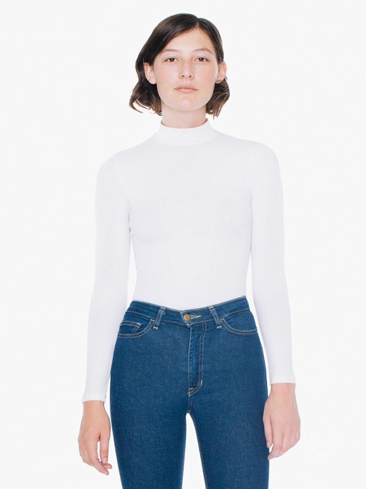 American Apparel Cotton Spandex Turtleneck Top