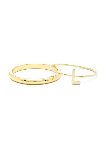 American Apparel Gold Tone Abc Stacking Ring Set