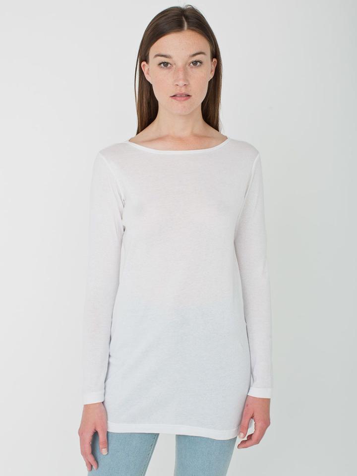 American Apparel Sheer Rib Boatneck Tunic