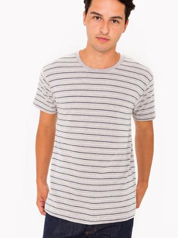 American Apparel Striped Cotton Crewneck T-shirt