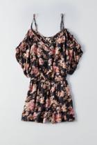 American Eagle Outfitters Ae Cold Shoulder Ruffled Sleeve Romper