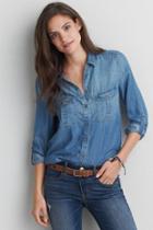 American Eagle Outfitters Ae Double Pocket Chambray Shirt