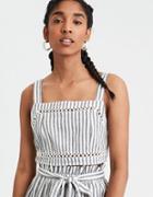 American Eagle Outfitters Ae Smocked Eyelet Crop Top