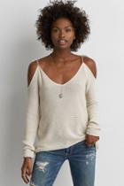 American Eagle Outfitters Ae Cold Shoulder Tie Pullover