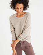 American Eagle Outfitters Ae Raglan Waffle Pullover Sweater