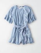 American Eagle Outfitters Ae Tie-front Ruffle Sleeve Romper