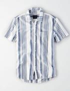 American Eagle Outfitters Ae Striped Madras Button-down Shirt