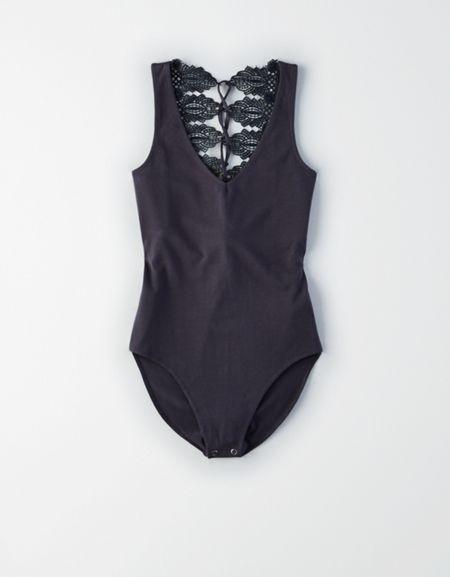 American Eagle Outfitters Ae Crochet Back Bodysuit