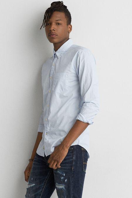 American Eagle Outfitters Ae Slim Microstripe Button Down Shirt
