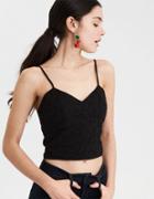 American Eagle Outfitters Ae Allover Eyelet Corset Crop Top