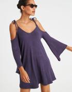 American Eagle Outfitters Ae Soft & Sexy Plush Cold Shoulder Shift Dress