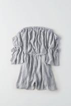 American Eagle Outfitters Ae Tie-sleeve Off-the-shoulder Romper
