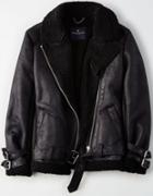 American Eagle Outfitters Ae Faux-suede Cozy Moto Jacket