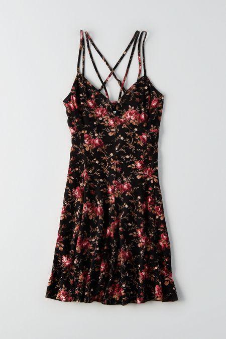 American Eagle Outfitters Ae Printed Strappy Dress