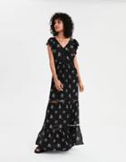 American Eagle Outfitters Ae Flutter Sleeve Maxi Dress