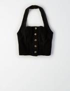 American Eagle Outfitters Don't Ask Why Corduroy Halter Crop Top