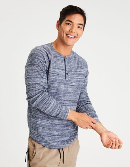 American Eagle Outfitters Ae Raglan Layering Thermal Henley