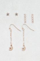 American Eagle Outfitters Ae Moon & Star Earrings 3-pack