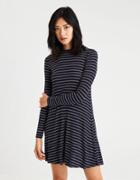 American Eagle Outfitters Ae Lace-up-back Mock Neck Dress