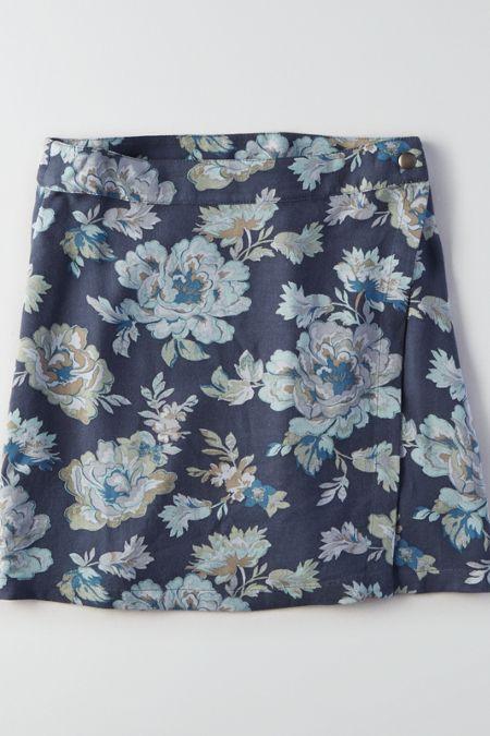American Eagle Outfitters Ae Twill Wrap Skirt