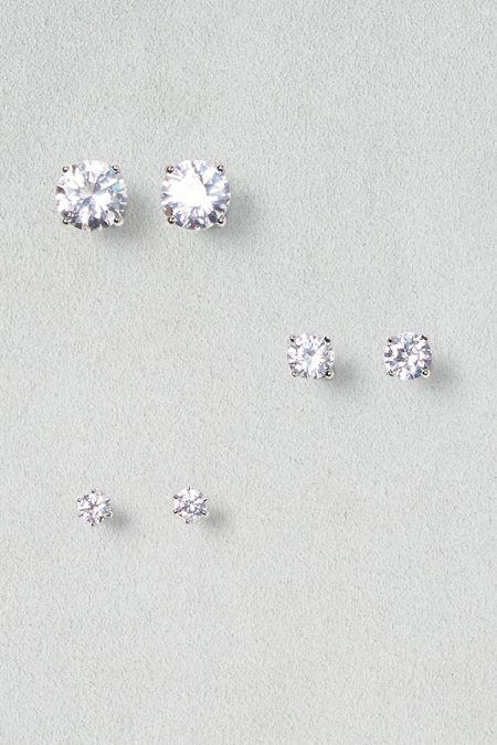 American Eagle Outfitters Ae Cubic Zirconia Earring Trio