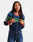 American Eagle Outfitters Ae Striped Chunky Knit Sweater