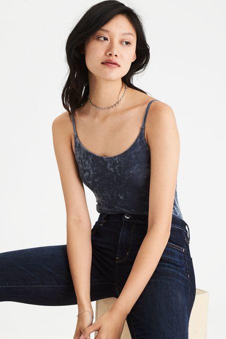 American Eagle Outfitters Ae Crushed Velvet Bodysuit