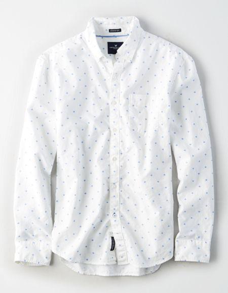 American Eagle Outfitters Ae Diamond Dot Oxford Shirt