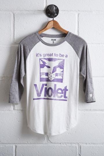 Tailgate Nyu Violets Baseball Shirt