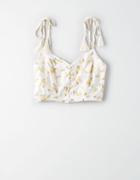 American Eagle Outfitters Ae Button Front Cold Shoulder Top