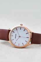 American Eagle Outfitters Breda Asper Rose Gold & Brown Watch
