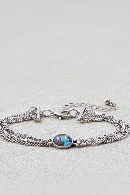 American Eagle Outfitters Ae Abalone Stone Silver Multi